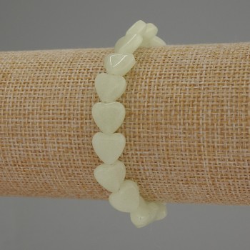 Onyx Heart Bracelet, 10 mm diameter, 18 cm length, stretch