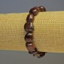 Bull's Eye Natural Stone Bracelet, Faceted Beads, Diameters 13x11 mm and 11x9 mm, Length 18 cm, Stretch