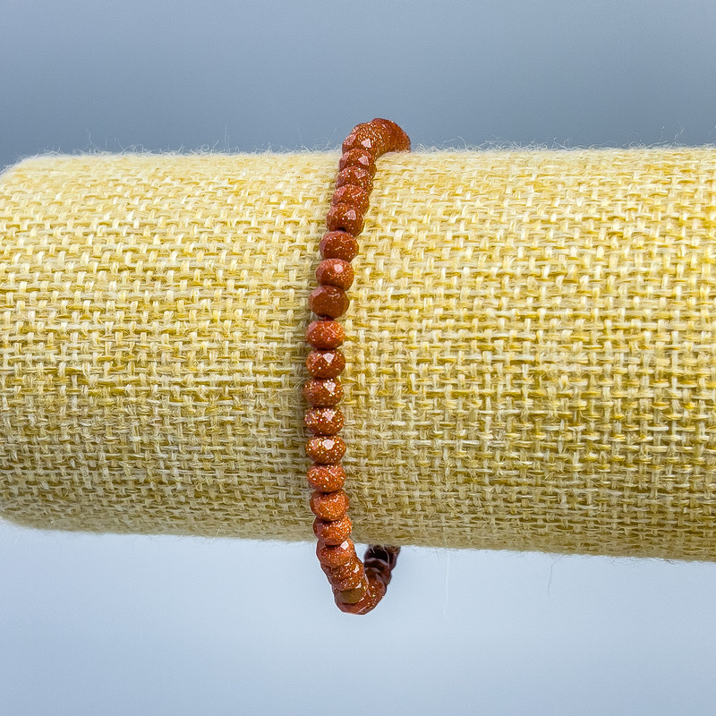 Aventurine bracelet 'Golden Sand' faceted rondelle, diameter 5x3mm, length 18cm (stretch)