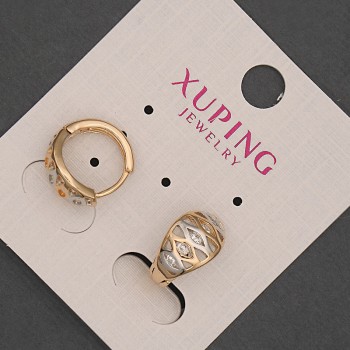 Xuping Earrings Gold Plating 18K and Rhodium