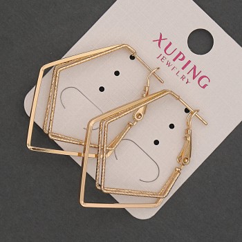 Xuping Earrings, 4 mm diameter, 37 mm length, 18K Gold Plating