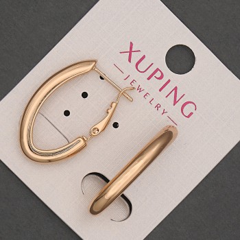 Xuping Earrings, diameter about 8 mm, length about 27 mm, 18K gold plating