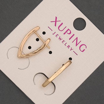 Xuping Earrings with White Crystals, diameter 2.5 mm+-, length 20 mm+-, 18K Gold Plating