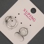 Xuping Earrings with White Crystals, diameter 10x13 mm ± Rhodium