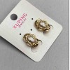 Xuping Earrings with a White Crystal, 11 mm Diameter, 18 mm Length, 18K Plating