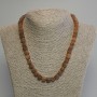 Citrine cube bead necklace, 7mm cube size, length 45 cm ± with clasp