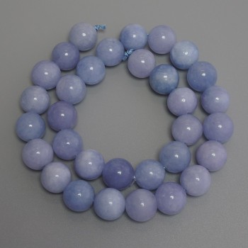 Aquamarine Beads Smooth Ball, 12 mm Diameter, 38 cm Length on Thread