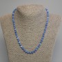 Aquamarine necklace with faceted cubes, 5 mm diameter, 45 cm length, with a clasp