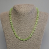 Chrysoprase Olivine Necklace with Faceted Beads 8×6 mm and Seed Beads 3 mm, 45 cm with Clasp