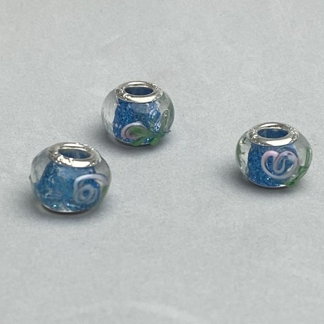 Pandora bead plastic, 14×10 mm diameter, hole diameter 4.5 mm, pack of 6