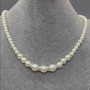 Necklace 'Mallorca Pearls' white, diameter 6mm ± 8mm ± 10mm ±, length 50(±)cm with clasp