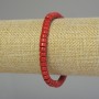 Elastic bracelet with artificial coral rondel beads, 6x4 mm, 18 cm length