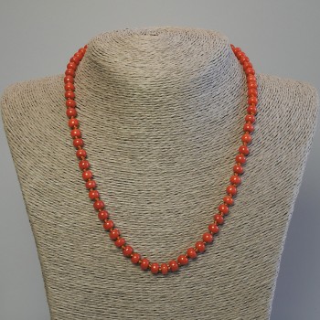 Artificial Coral Rondelle Necklace 6x4.5 mm, 50 cm ± with clasp