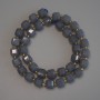 Smoky Agate Beads Faceted Cube 8x8mm+- with 3mm seed beads+- on thread, length 37cm+