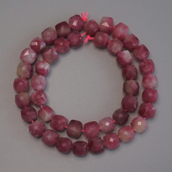 Tourmaline beads faceted cube 9x9 mm ± on thread, length 36 cm ±