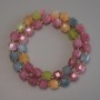 Tourmaline Beads Faceted Cube 7x7mm +/- with 3mm Seed Beads +/- on Thread, Length 38 cm+