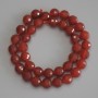 Carnelian beads, faceted ball 10 mm ± on thread, length 38 cm+