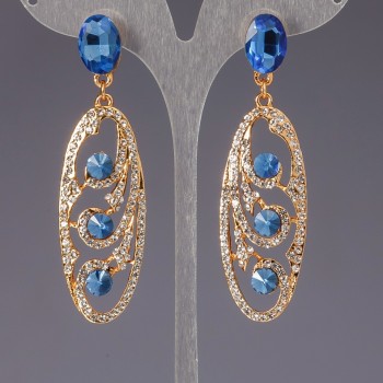 Earrings with crystals 'Slovyanka'