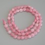 Beads of tinted quartz 'Tourmaline' faceted coin, 6mm diameter +/-, 39cm long on thread