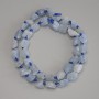 Aquamarine Beads, Unpolished Stones, Diameter 9–12×6–10 mm, Length about 42 cm on thread