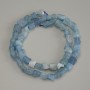 Aquamarine Beads, Unprocessed Stone, Diameter 6-8 by 6-8 mm, Length 38 cm, on a thread