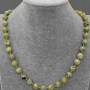 Yellow Turquoise Necklace, Natural Stone, Smooth Bead, 8.5 mm Diameter, 50 cm Length