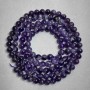 Amethyst Beads, natural stone, smooth round beads, 10 mm diameter, 39 cm length on thread