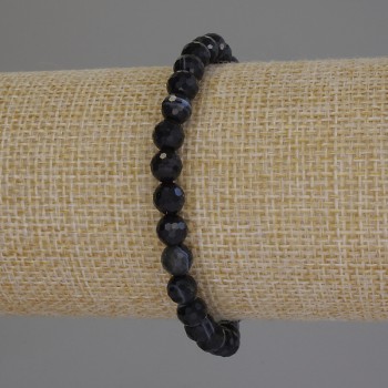 Браслет Агат гранована кулька, діаметр 6мм+-, довжина 18см+- стрейч