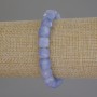 Faceted Aquamarine Cube Bead Bracelet, 9 mm diameter, 18 cm length, stretch