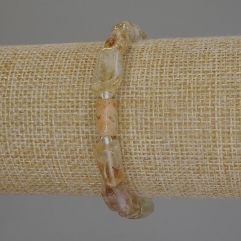 Citrine faceted bracelet, diameter 10-13×8 mm, length 18 cm, elastic