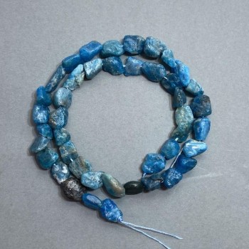 Unpolished Apatite Beads, 10×8 mm, on a Thread