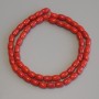 Coral Barrel Beads 7×5 mm, 39 cm long, on thread