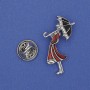 Brooch 'Girl with a Parasol' white rhinestones red enamel gold-toned metal 32x16mm+