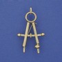 Compass Brooch in Gold-Tone Metal 41×24 mm+