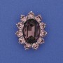 Brooch Accent: Rich Pink Crystal, Rhinestones, Silver-Tone Metal, 30×24 mm+