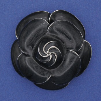 Brooch Gray Flower enamel silver metal 45mm+