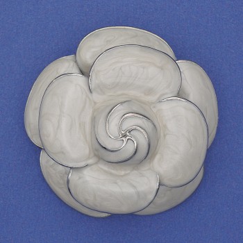 Brooch Flower Silver Enamel 45mm