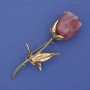 Rose Brooch with Acrylic and Gold-Toned Metal 68×25 mm+