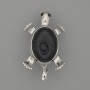 Brooch-Pendant Turtle Aventurine Night of Cairo 52x35mm ± moving parts Silver-tone metal