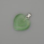 Heart Pendant in Light-Green Cat's Eye with Silvery Metal, Diameter 20×20 mm, Length 30 mm ±
