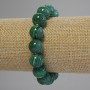 Malachite bracelet with smooth round beads, 12 mm diameter ±, 18 cm length ± (stretch)