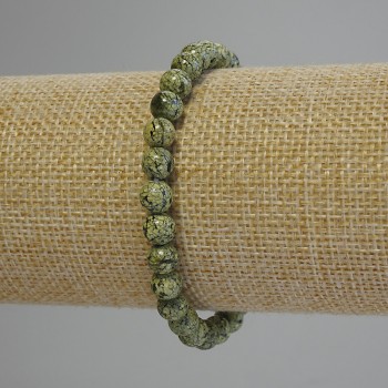 Snake Chain Bracelet with Smooth Beads, 6mm Diameter, 18 cm Length (Stretch)