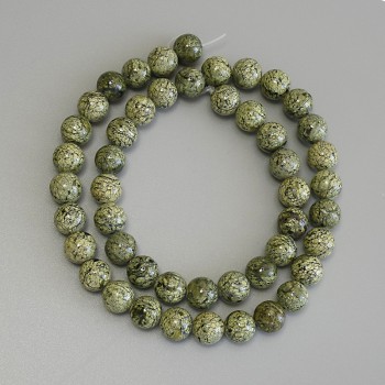 Serpentine Beads - Pressed Smooth Ball 8mm, 39 cm Length on Thread