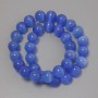 Azure Cat's Eye Beads, Smooth Round, 11.5 mm Diameter, on Thread, 36 cm Length