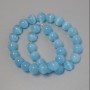 Blue Cat's Eye Beads, blue synthetic stone, smooth round bead, diameter 11.5 mm ± on thread, length 37 cm ±