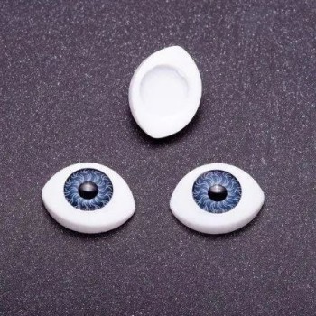 Hardware 'Living Eyes' blue iris pair, 10 mm diameter, 19×14 mm, set of 20 pairs