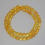 Citrine beads, smooth spheres, 6.5 mm diameter ± on thread, length 37 cm+