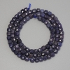 Sapphire Beads, Faceted Cube, 4 mm Diameter ± on Thread, Length 39 cm
