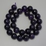 Amethyst Beads Smooth Ball, 14mm Diameter ± on Thread, Length 40cm ±