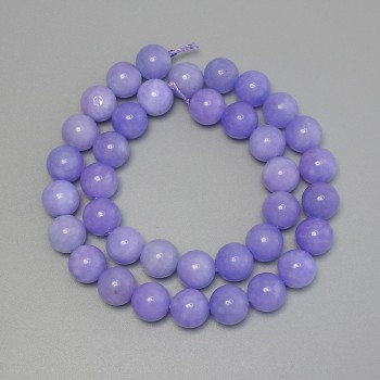 Aquamarine Beads - Smooth Round Bead, 10 mm Diameter ± on Cord, 38 cm Length ±